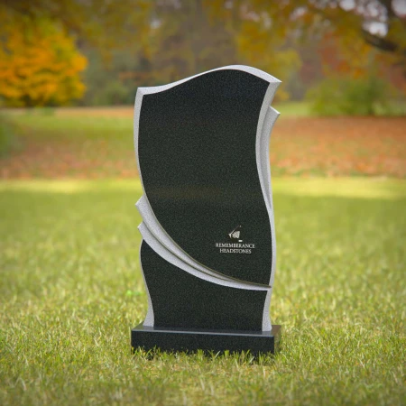 Modern curved headstones offering a sleek tribute to loved ones.