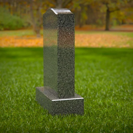 1772 - Elegant Upright Headstone with Natural Granite Finish