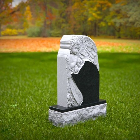 Cherished angel tombstones sculpted for youthful memory