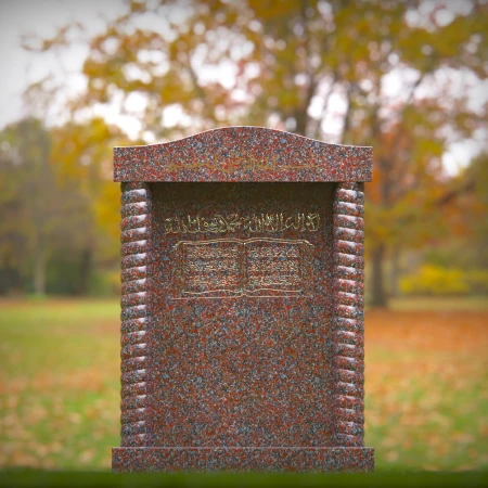 Custom tombstones with cross-carved panels — elegant tribute with spiritual grace