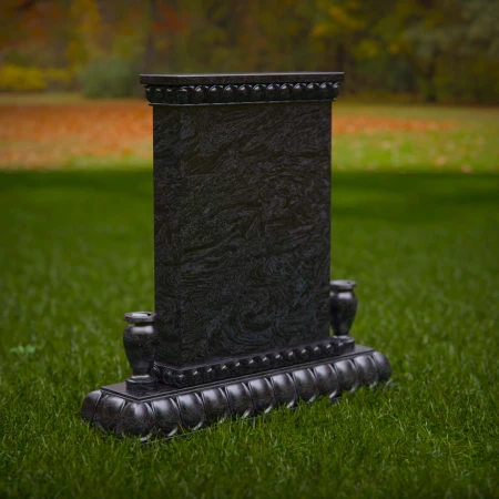 1883 - Polished Upright Gravestone Monument with Decorative Base