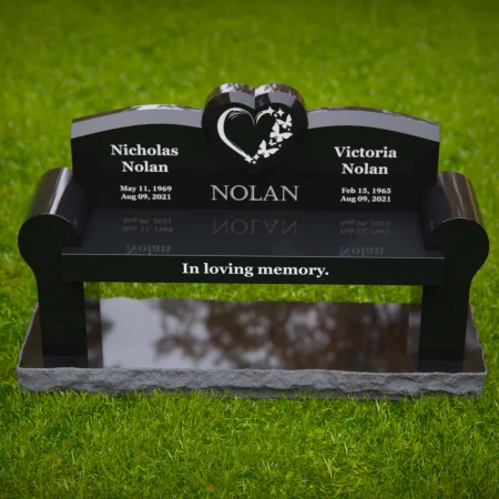 1983 - Heart-Inspired Companion Headstone Bench with Custom Engraving