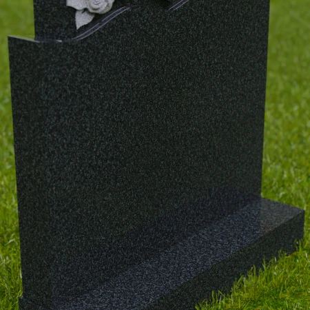 1732 - Elegant Granite Memorial Headstone with Heart and Rose Carvings