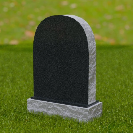 1683 -Traditional Arched Memorial Headstone with Rustic Edge – A Timeless Tribute