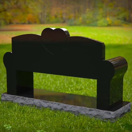 1983 - Heart-Inspired Companion Headstone Bench with Custom Engraving