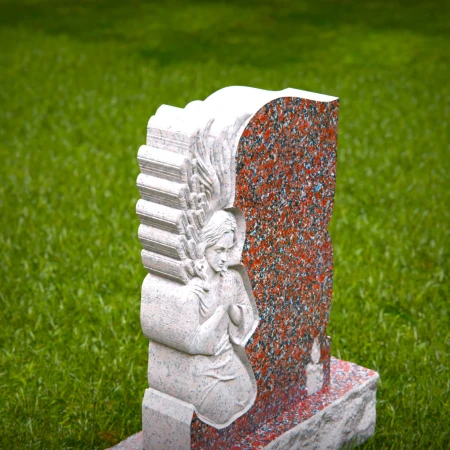 angel statue carved in granite for sacred tribute for grave markers