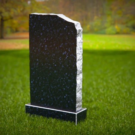 1833 - Natural-Edged Upright Headstone with Angel and Cross Design